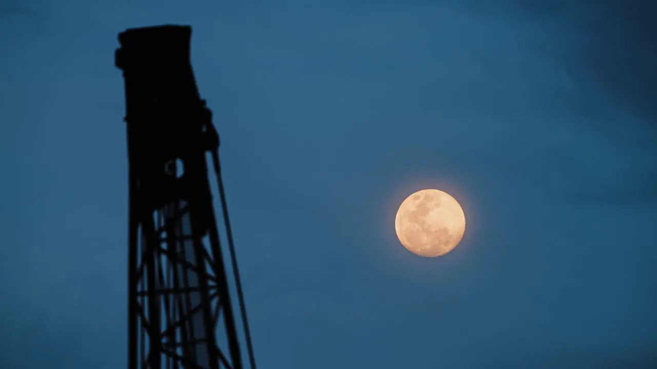 Long Shot of the Moon In Jakarta