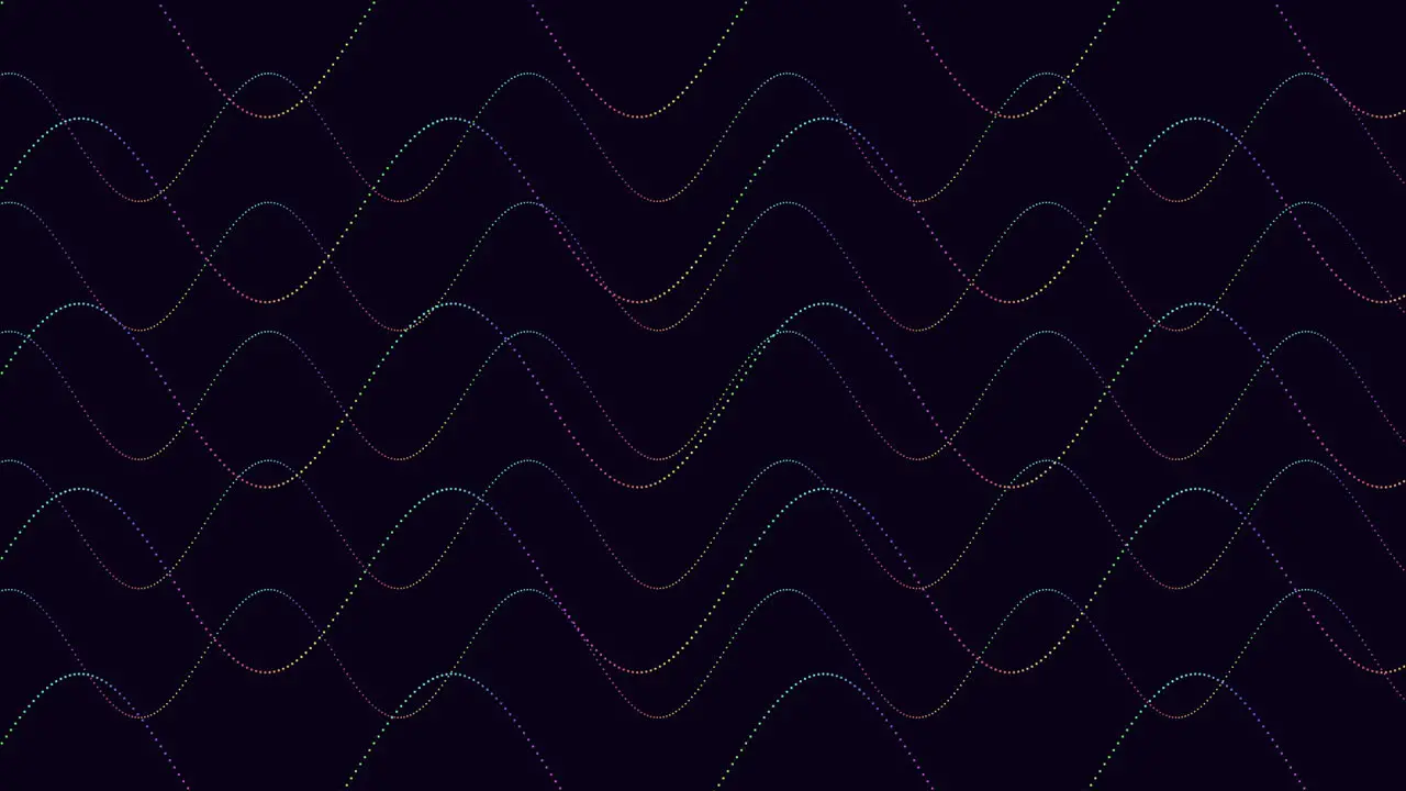 Neon rainbow futuristic waves pattern on dark space