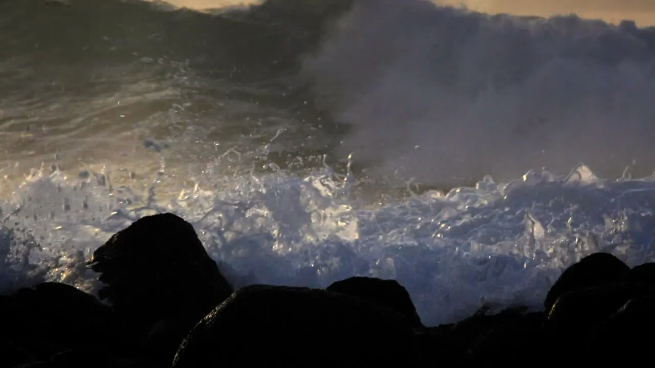 Windswept waves roll into a beach following a big storm 2