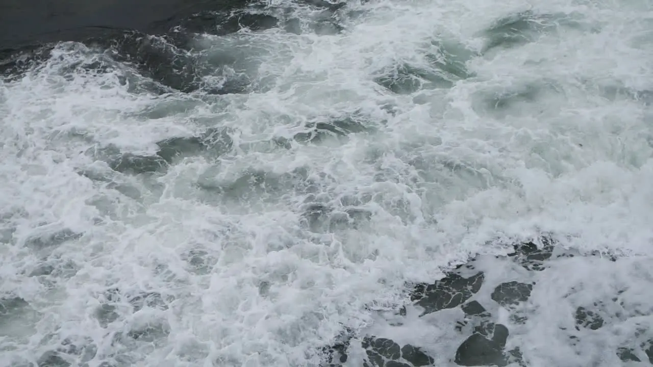 Beautiful rich of turbulence wave wide shot with panning from left to right