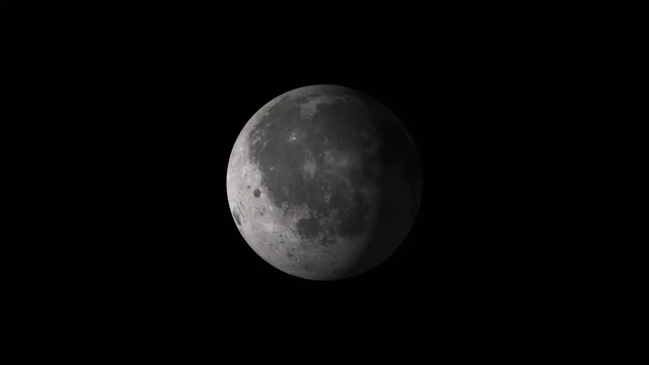 4k moon on black background