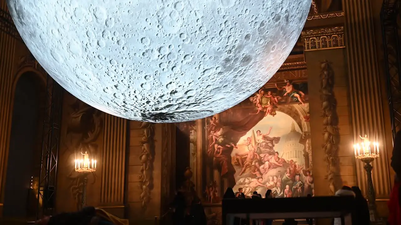 Lay down and look up to the moon The Painted Hall within Old Royal Naval College Greenwich London United Kingdom