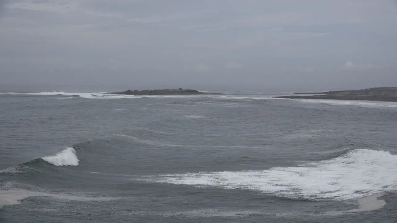 Ireland County Clare Coastal Waves Rolling