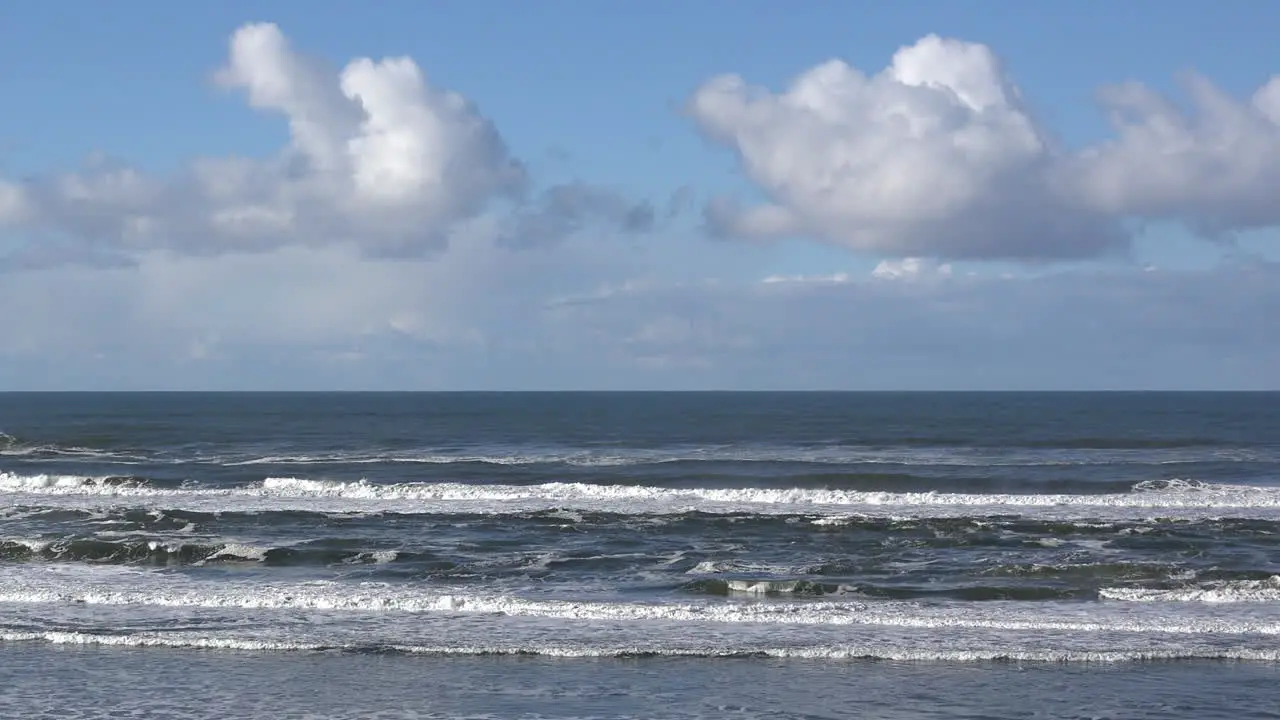 Oregon Pacific Ocean Waves And Clouds Pan