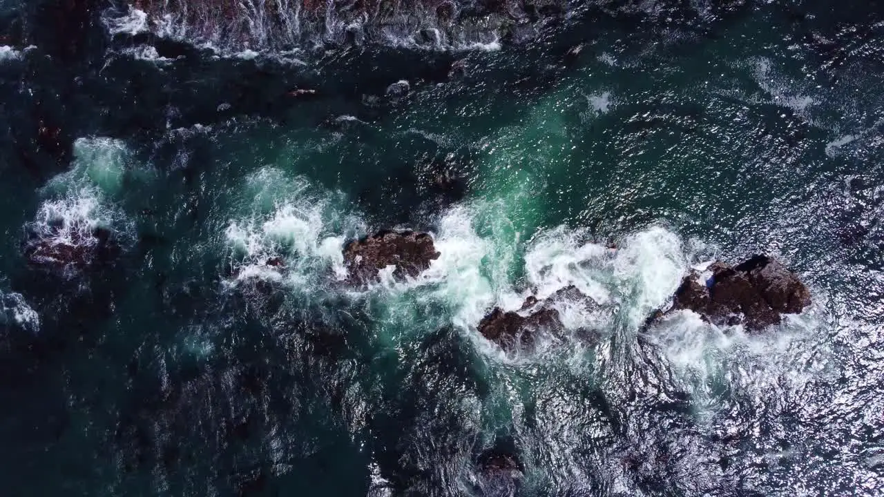 Ocean waves crashing on beach blue turquoise water