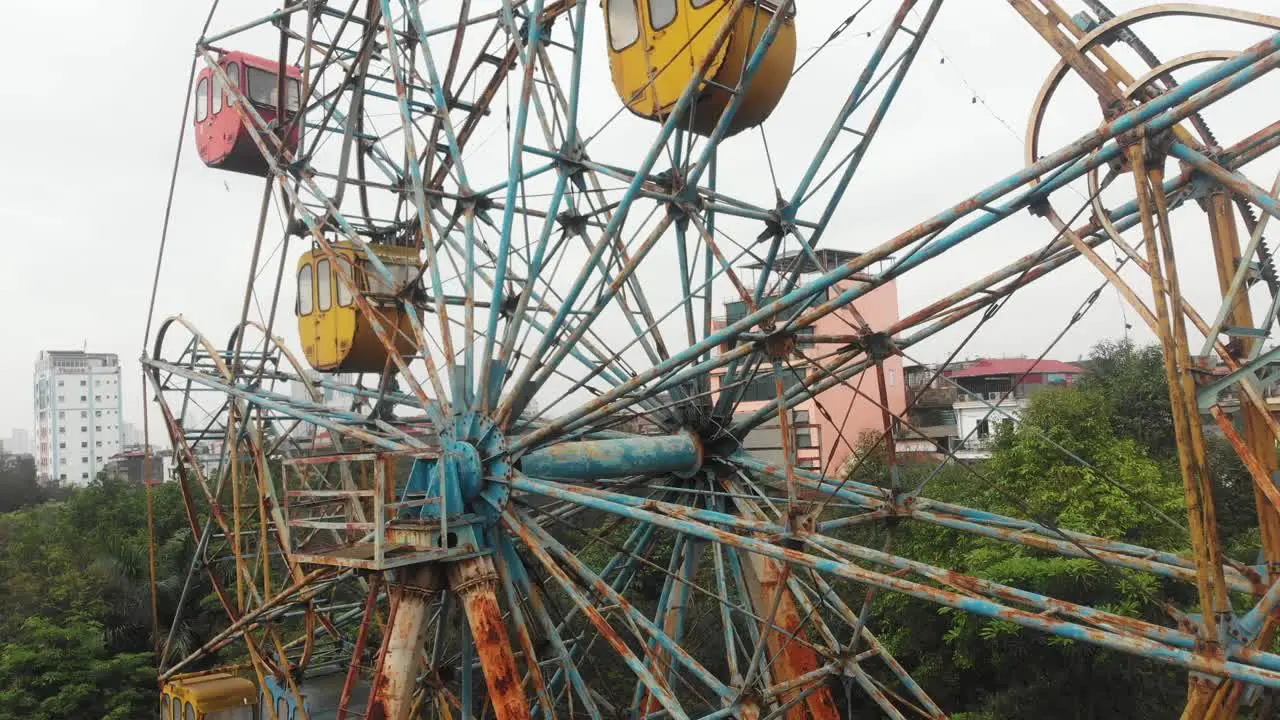 Hanoi abandoned ferris wheel during day time aerial