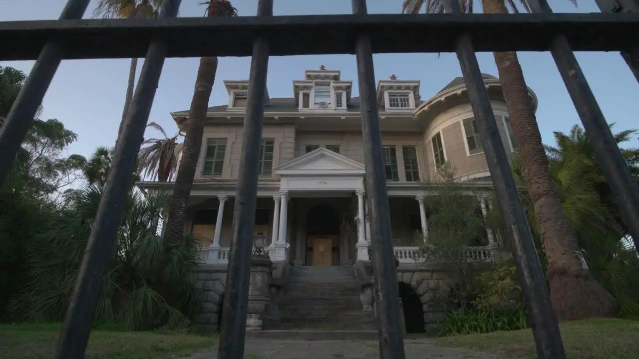 Establishing shot of historic home in the East End district on Galveston Island in Texas