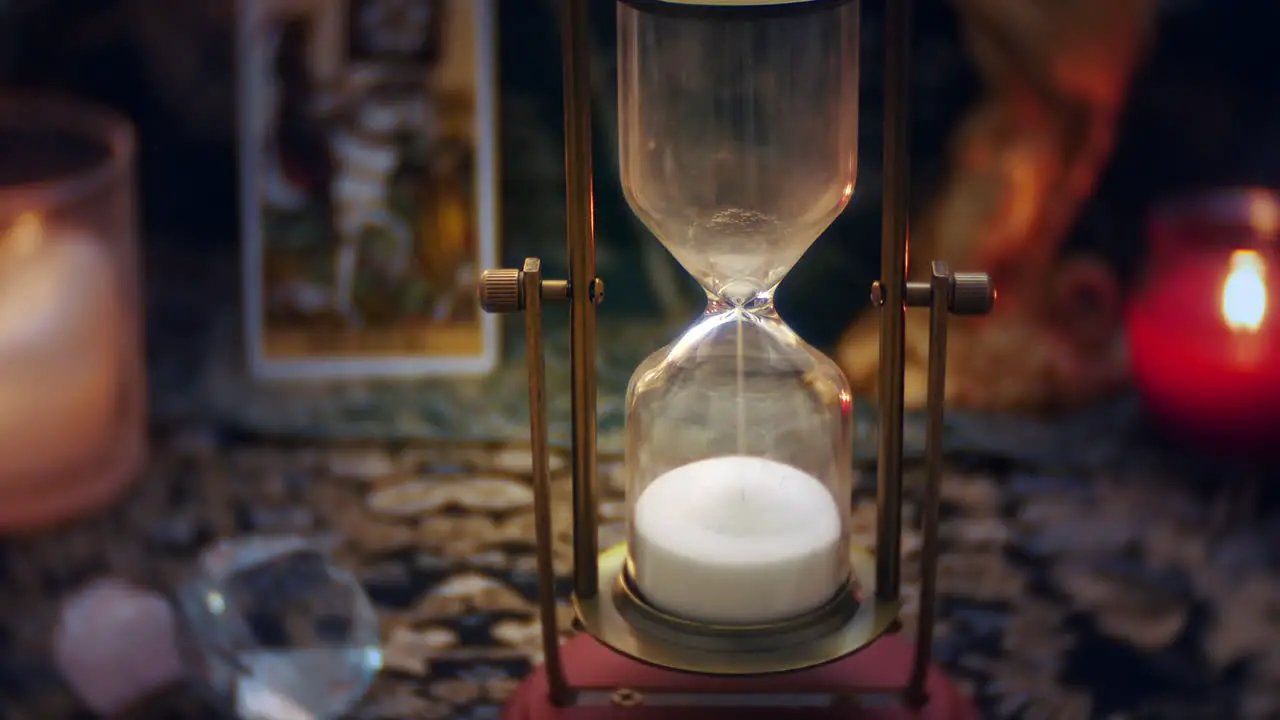 The sands of time pass by in the hourglass