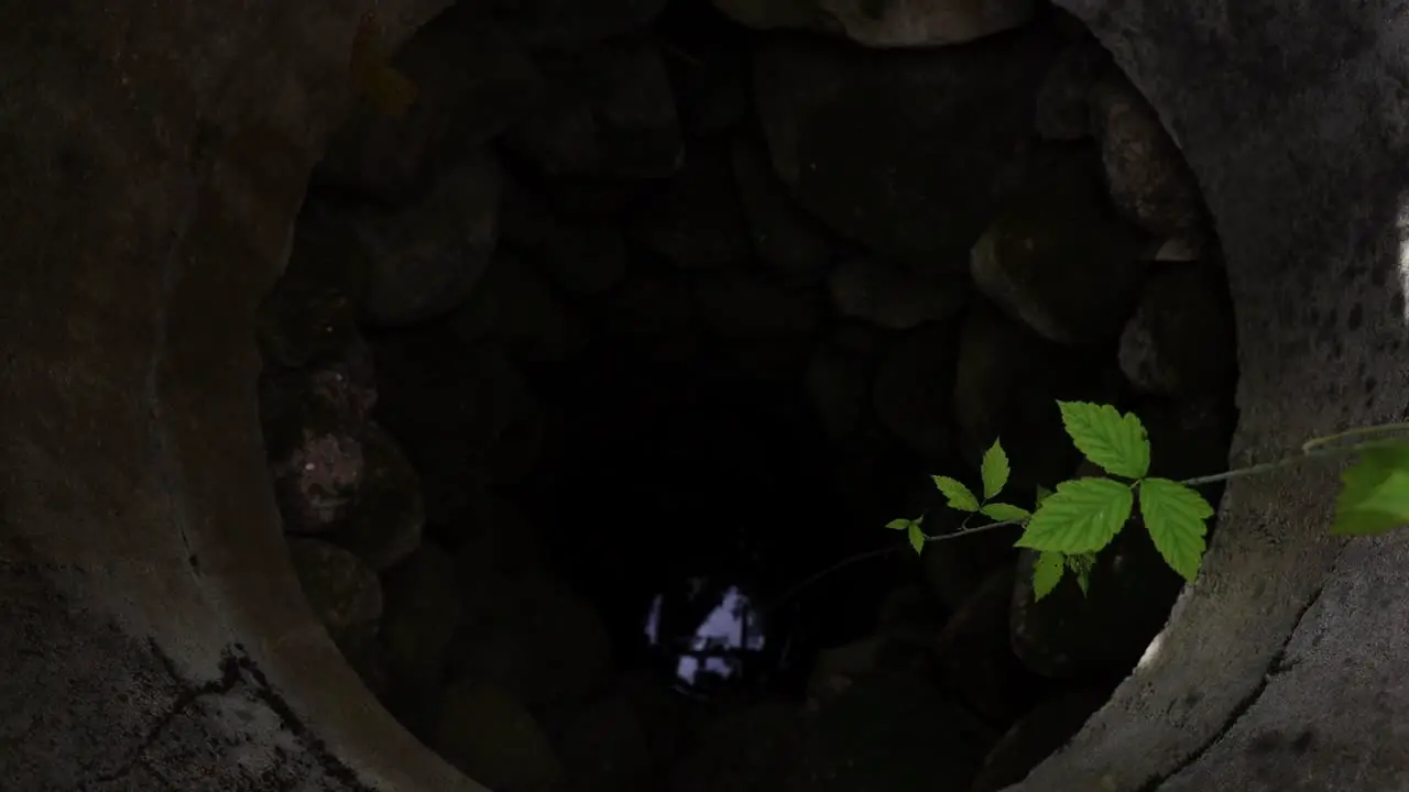 A look down to an old exposed well