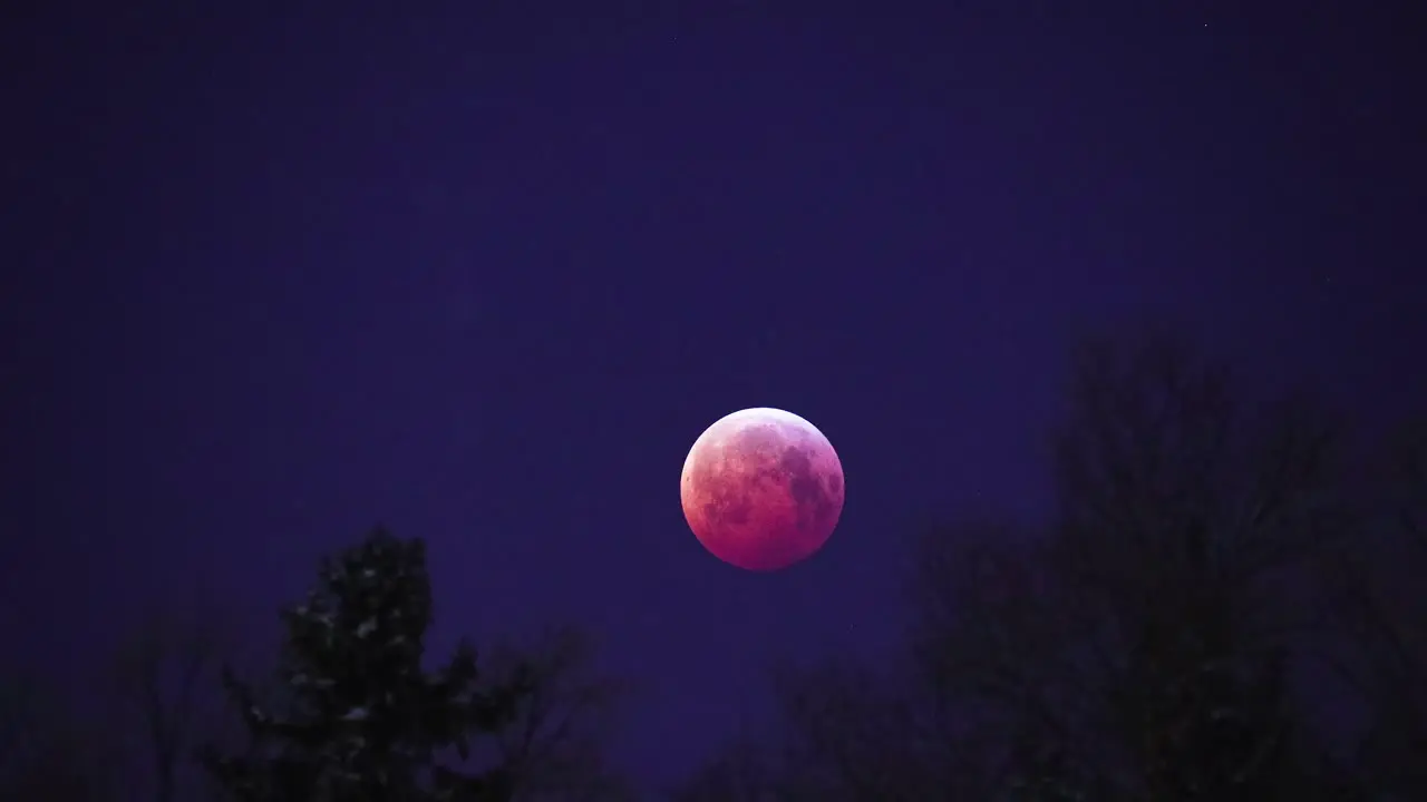 Timelapse of super blood wolf moon shot in January 21st of 2019 in Finland