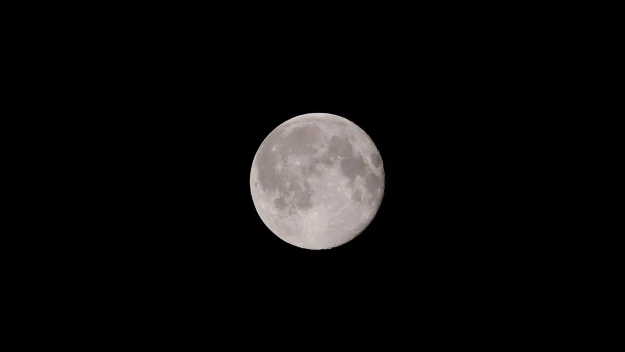 Full super winter moon in clear night sky