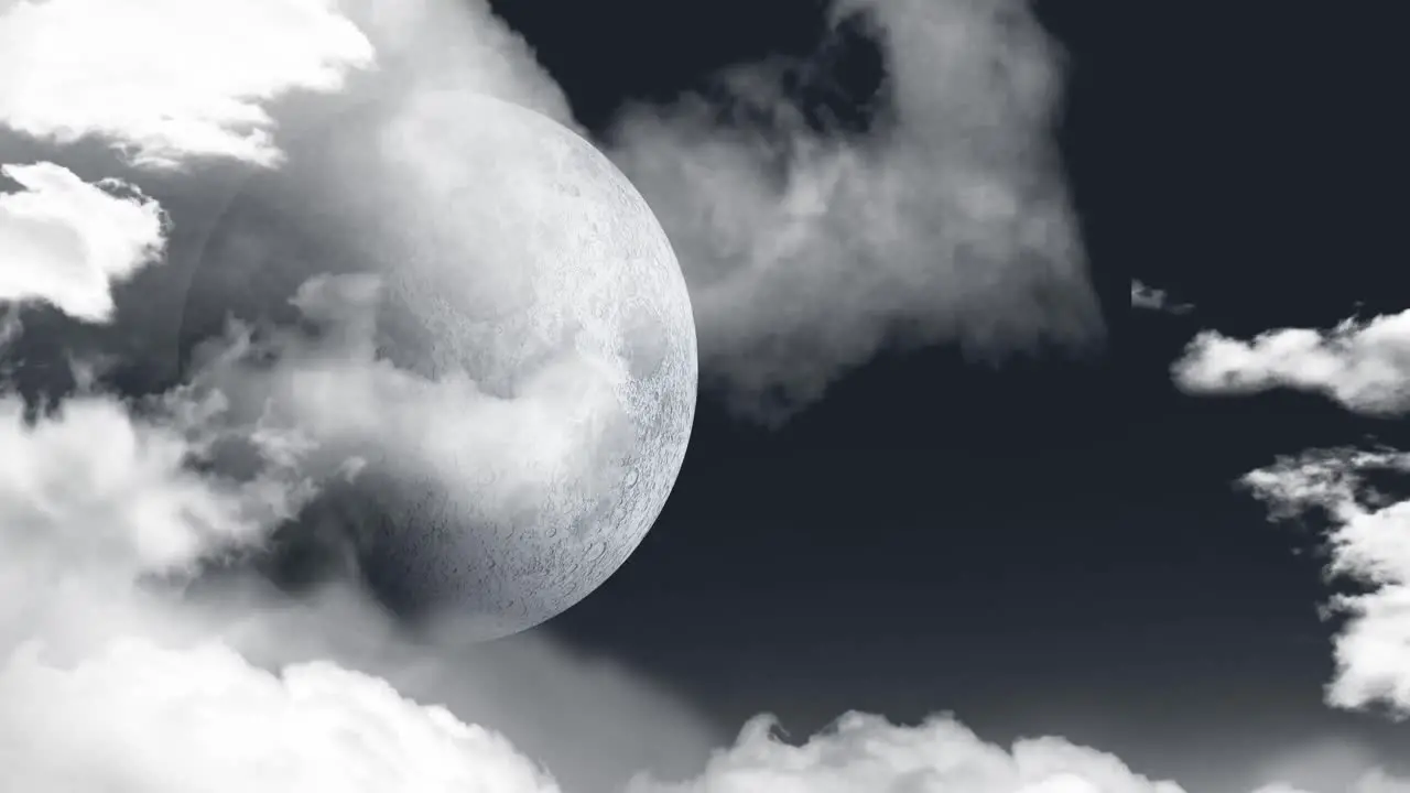 Full moon and clouds 4k