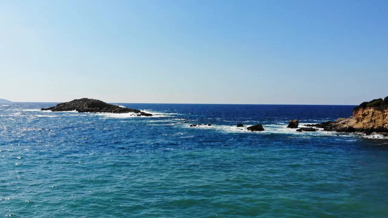 Rugged Cliff And Searocks At Jerusalem Beach In Erisos Kefalonia Greece