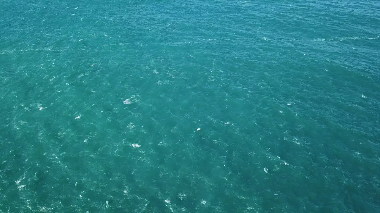 Flying over Beautiful Blue Ocean