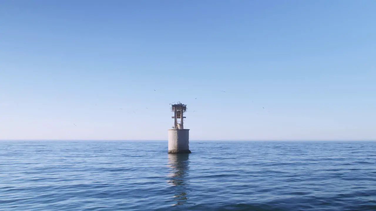 Odd abandoned cable tower near the coastline of Marbella