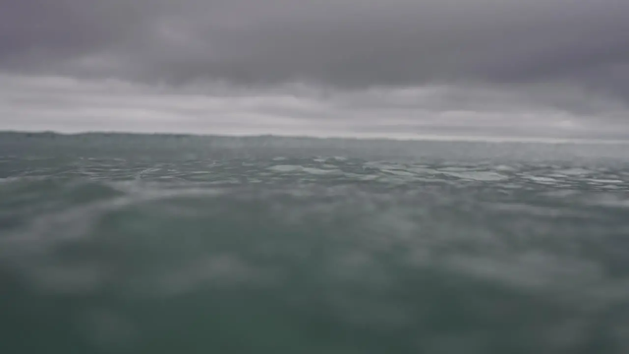 Ocean waves with stormy ominous sky