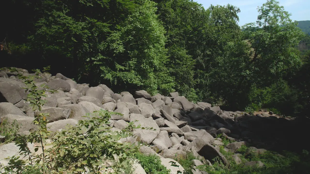 Felsenmeer in Odenwald Sea of rocks wood nature landscape tourism on a sunny day steady shot