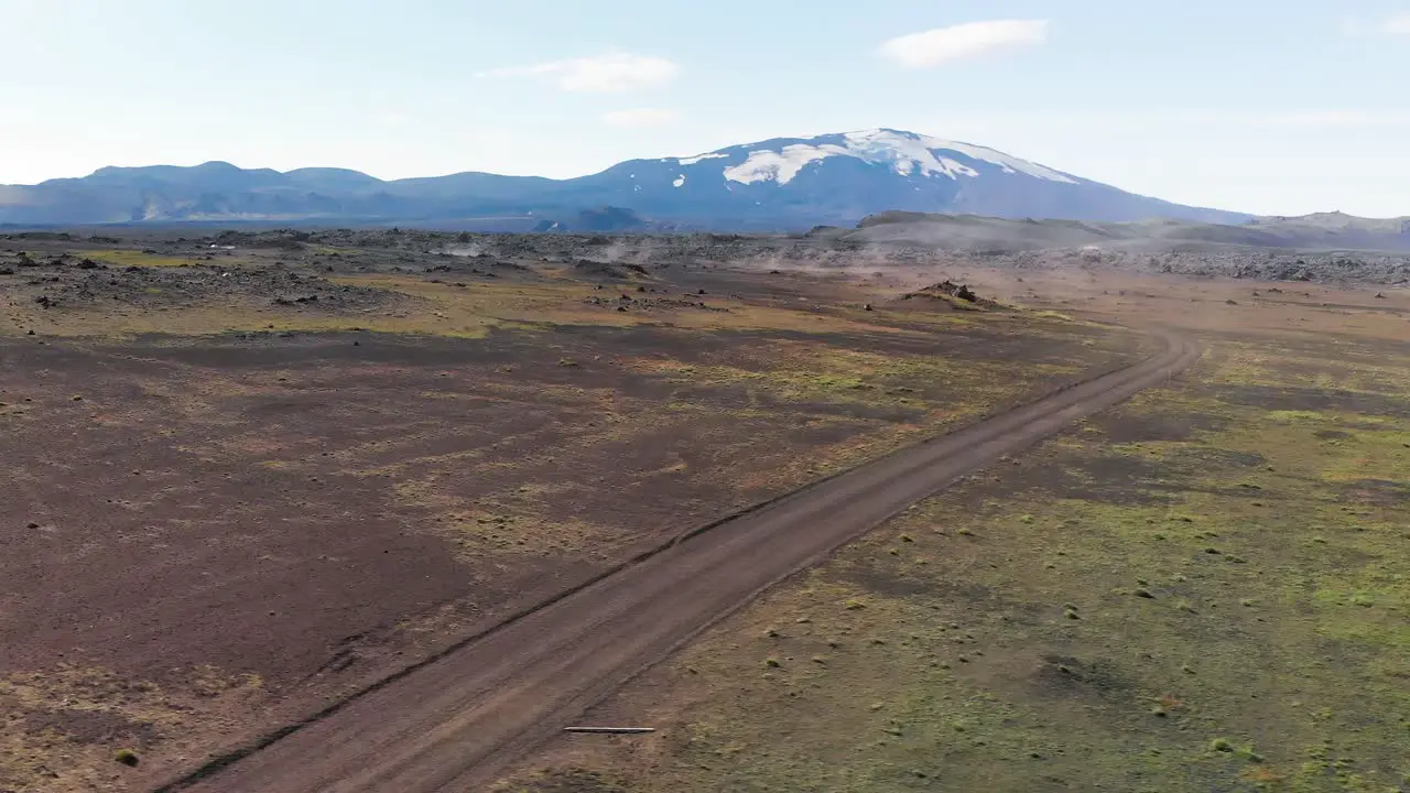 Aerial view of Landmannalaugar road in Iceland