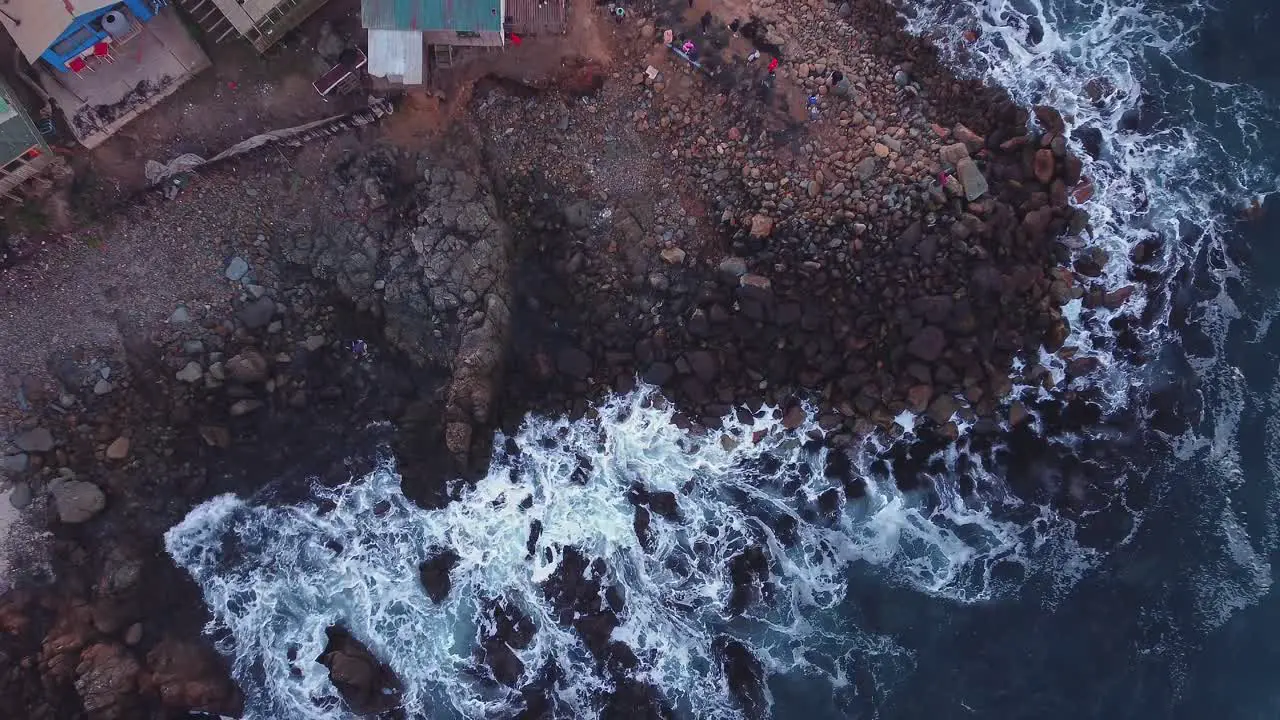 Breaks waves on the coastline protects fishermen's houses