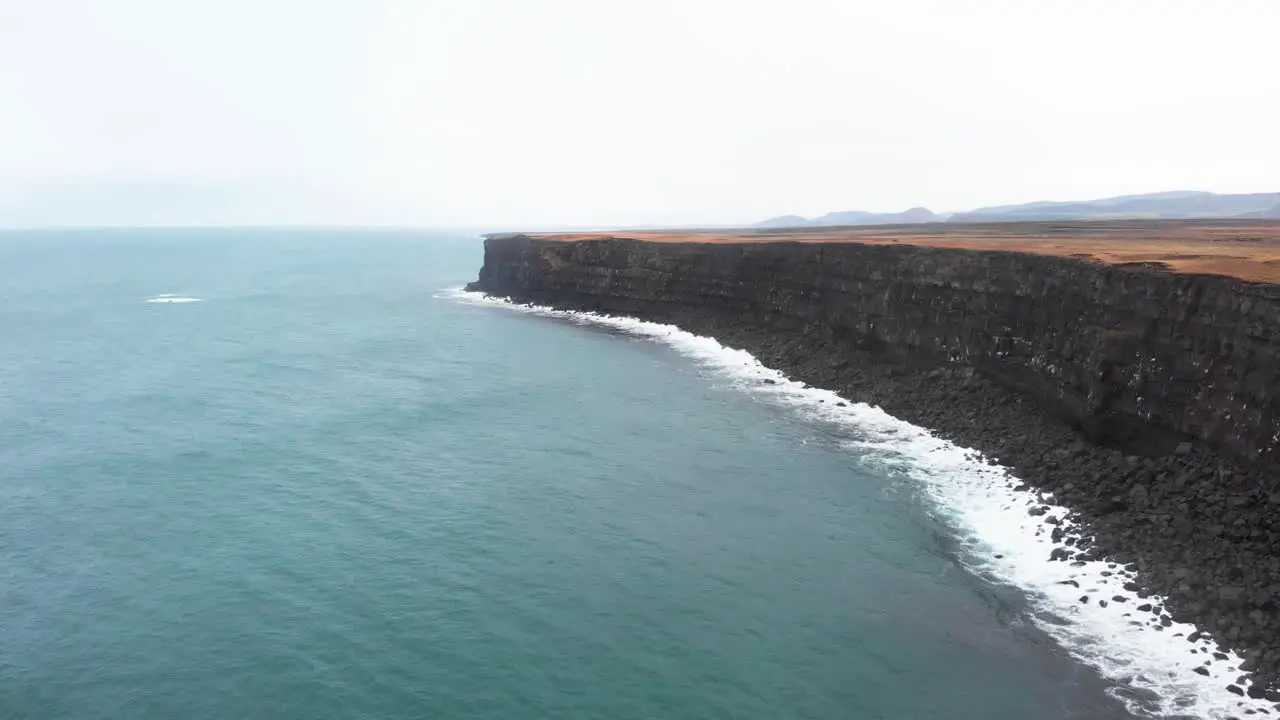 Krísuvíkurberg cliffs from cold lava molded by atlantic ocean Iceland