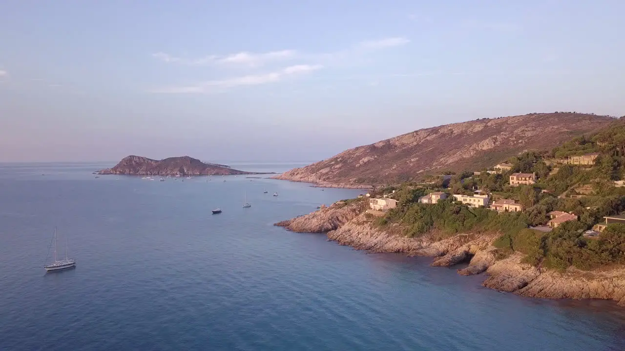 Aerial footage of a coastline in South of France