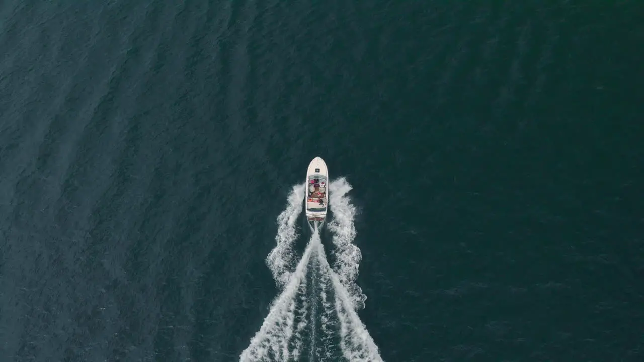 Aerial view of a speedboat