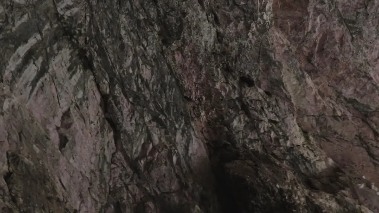 Rough texture of the walls of a huge cave