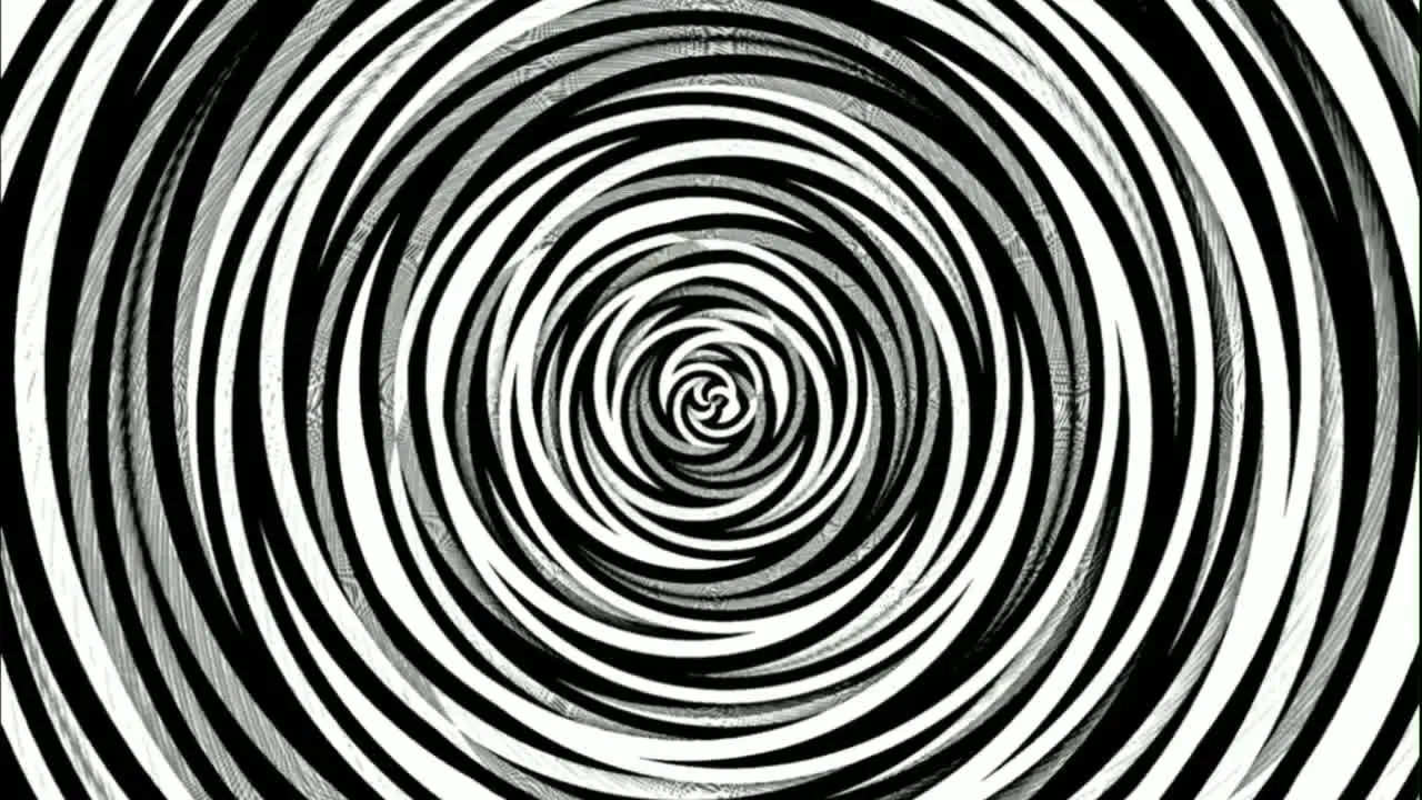 Sketch spiral b-w loop animation circles