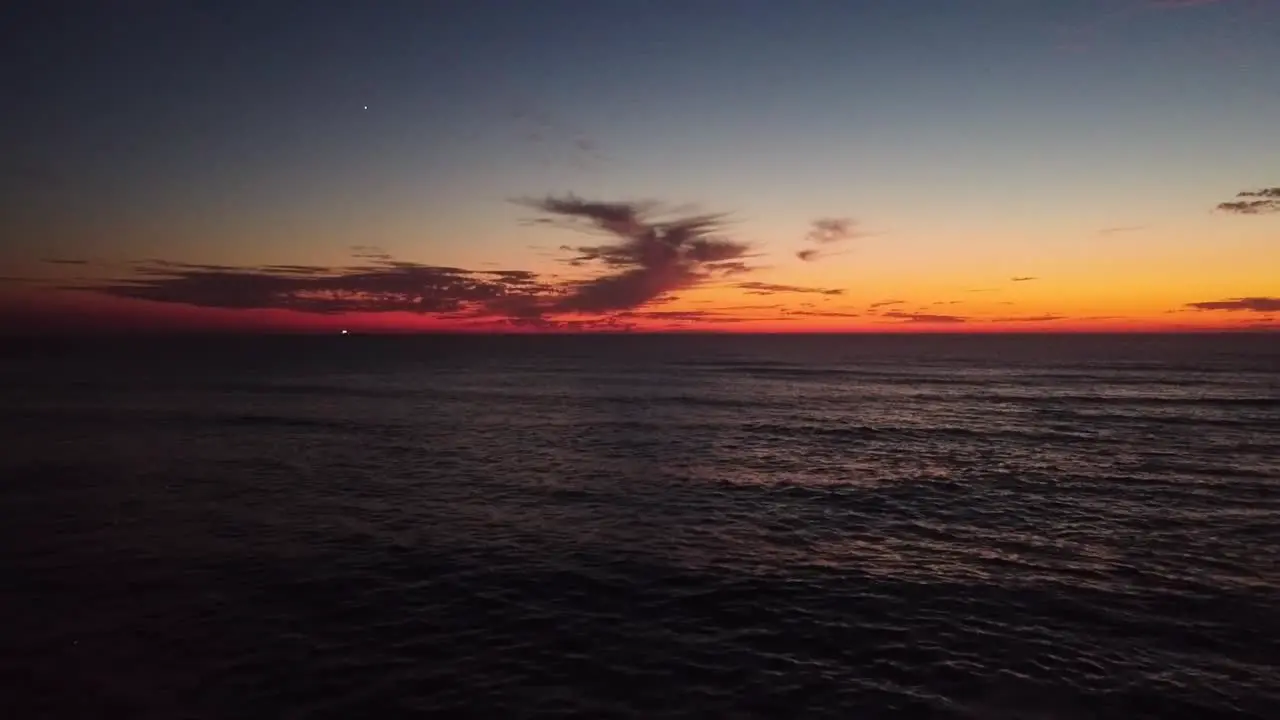 Drone shot at the beach during sunset