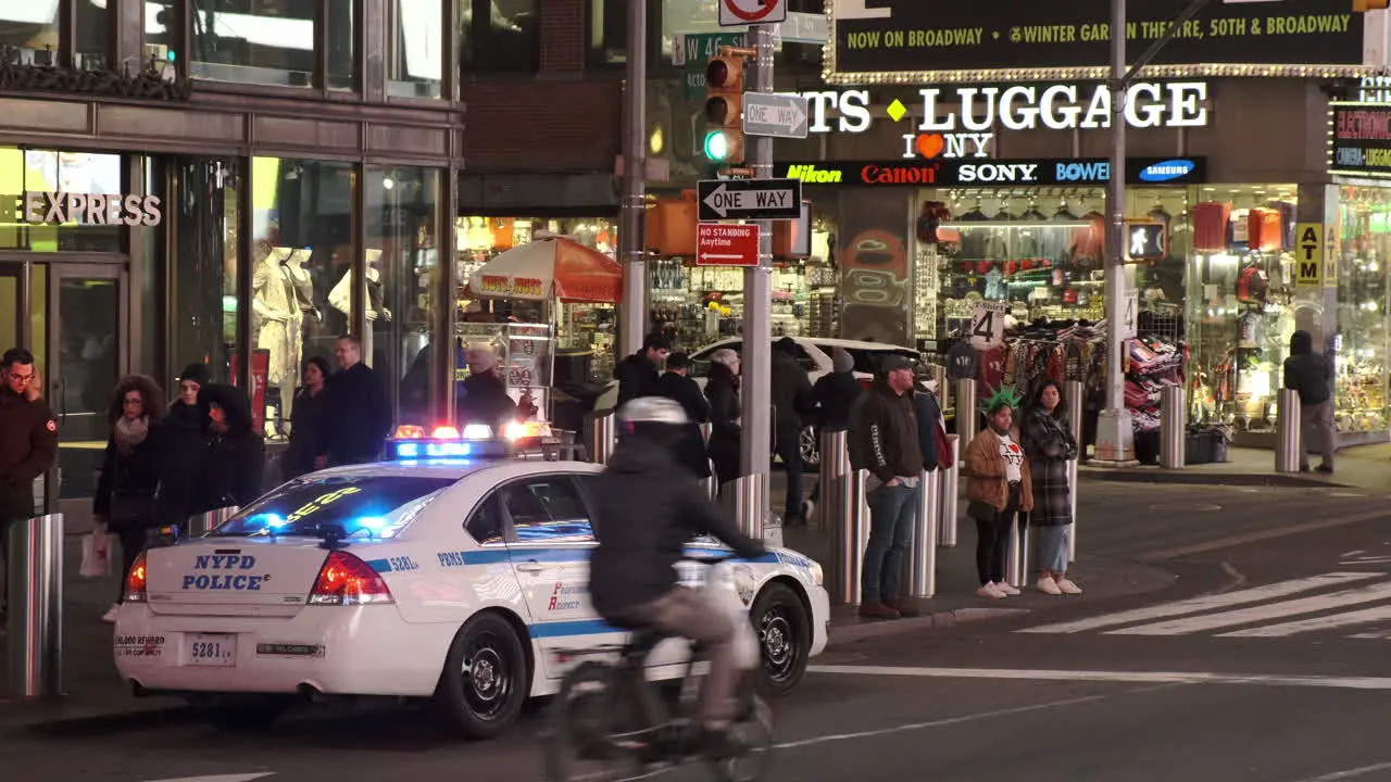 NYPD Police Car At Night In Times Square