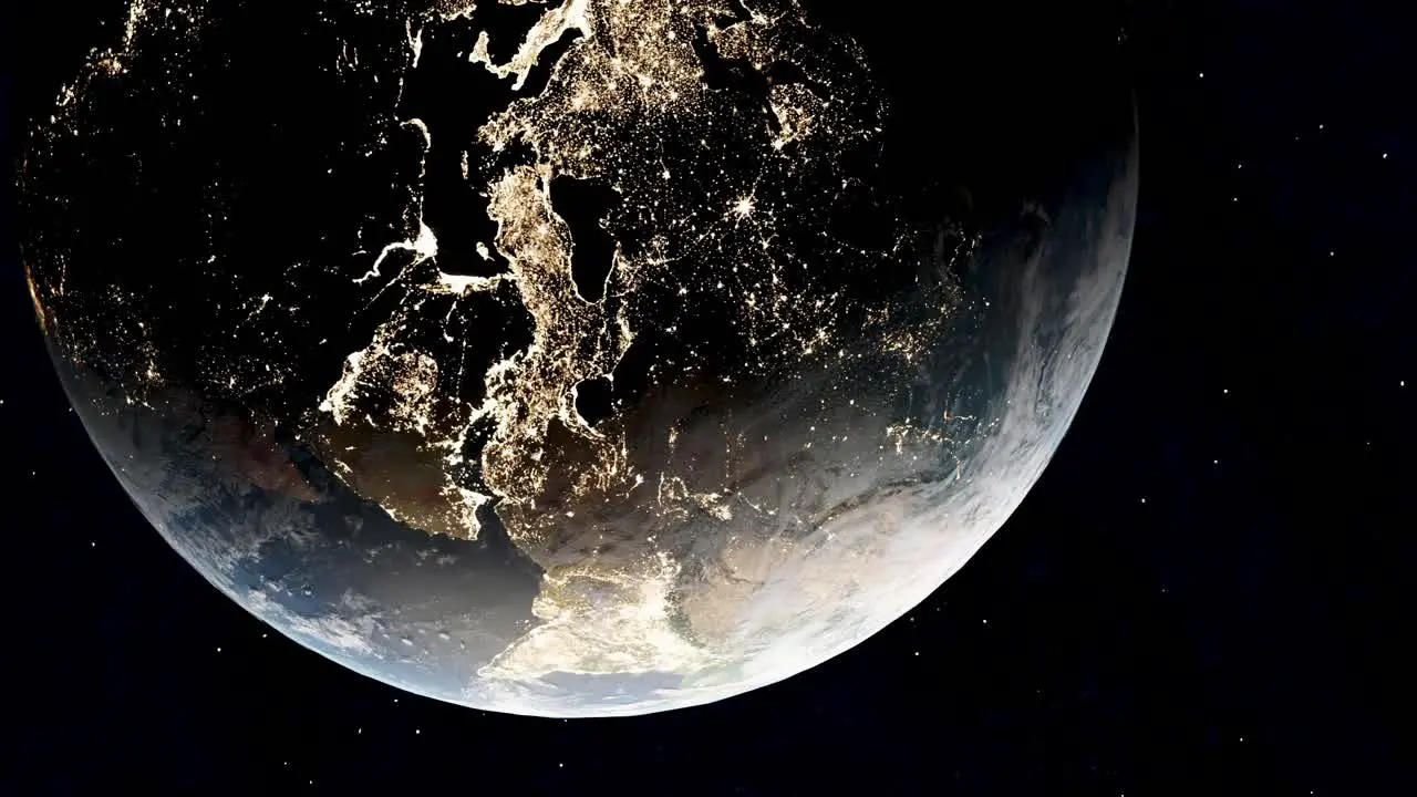 Middle East at night earth from ISS in 3d render vertical