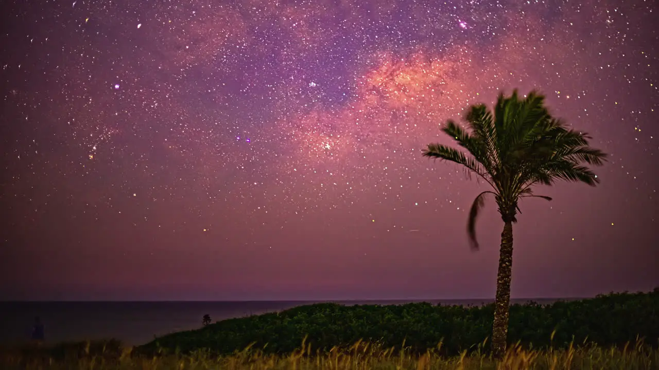 Timelapse of the sky and the milky way at night in motion