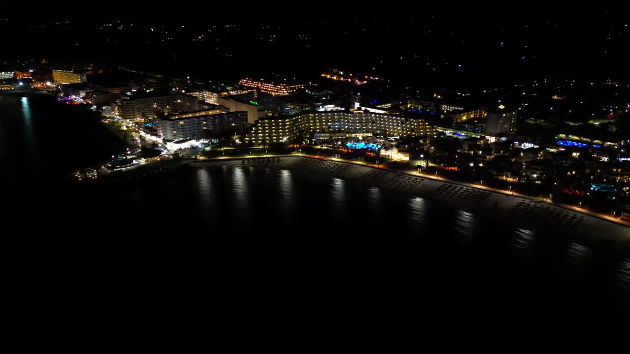 Scenics At Night In Tropical Resort Paradise Near Sa Coma In Mallorca Spain