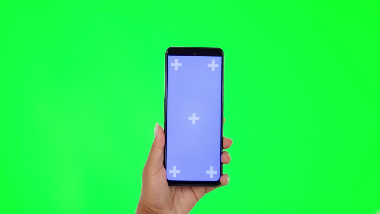 Mujer Manos Y Teléfono En Pantalla Verde