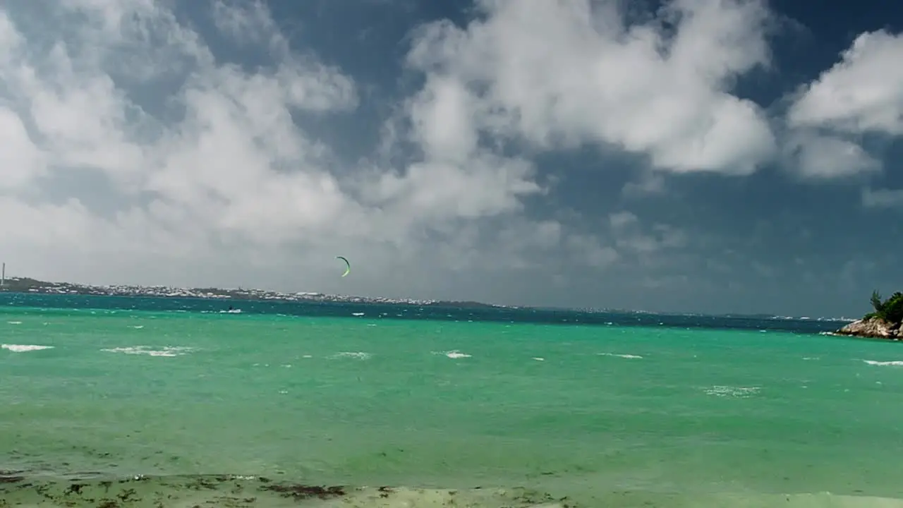 Kite Surfing on a windy day in Bermuda