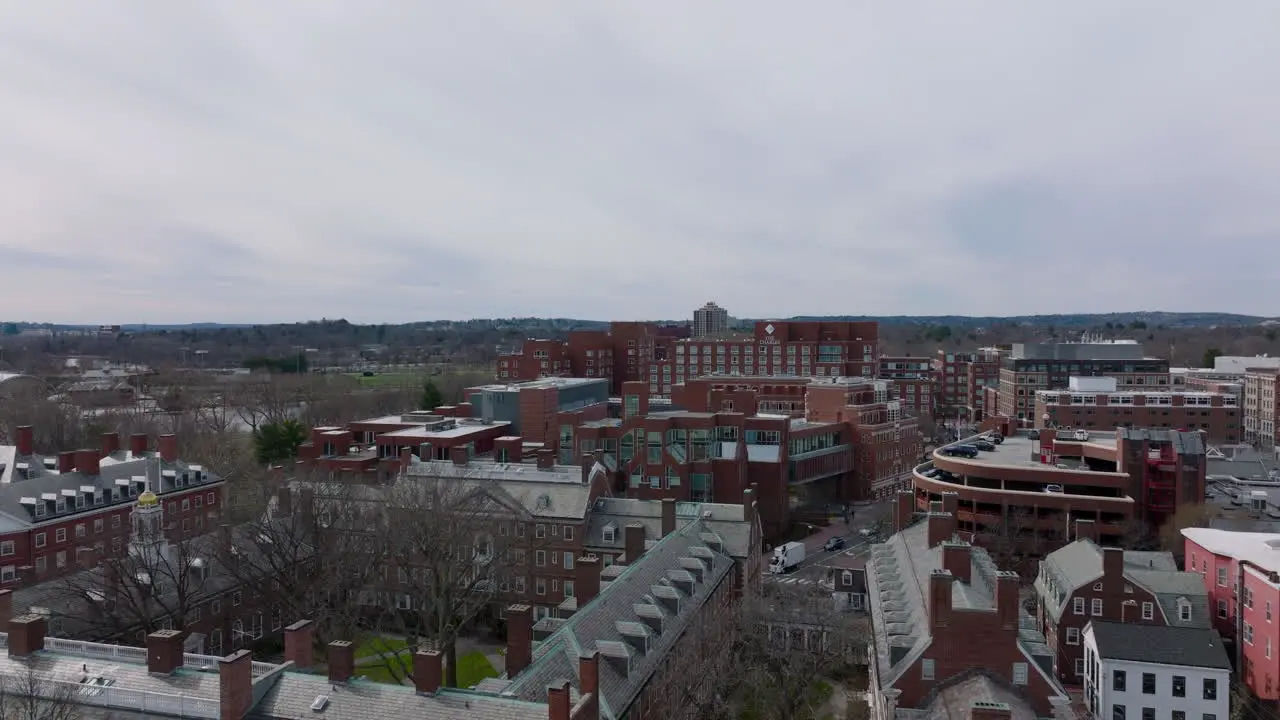 Typische Rote Backsteingebäude Mischung Aus Klassischen Und Modernen Gebäuden Im Harvard Universitätskomplex Boston USA