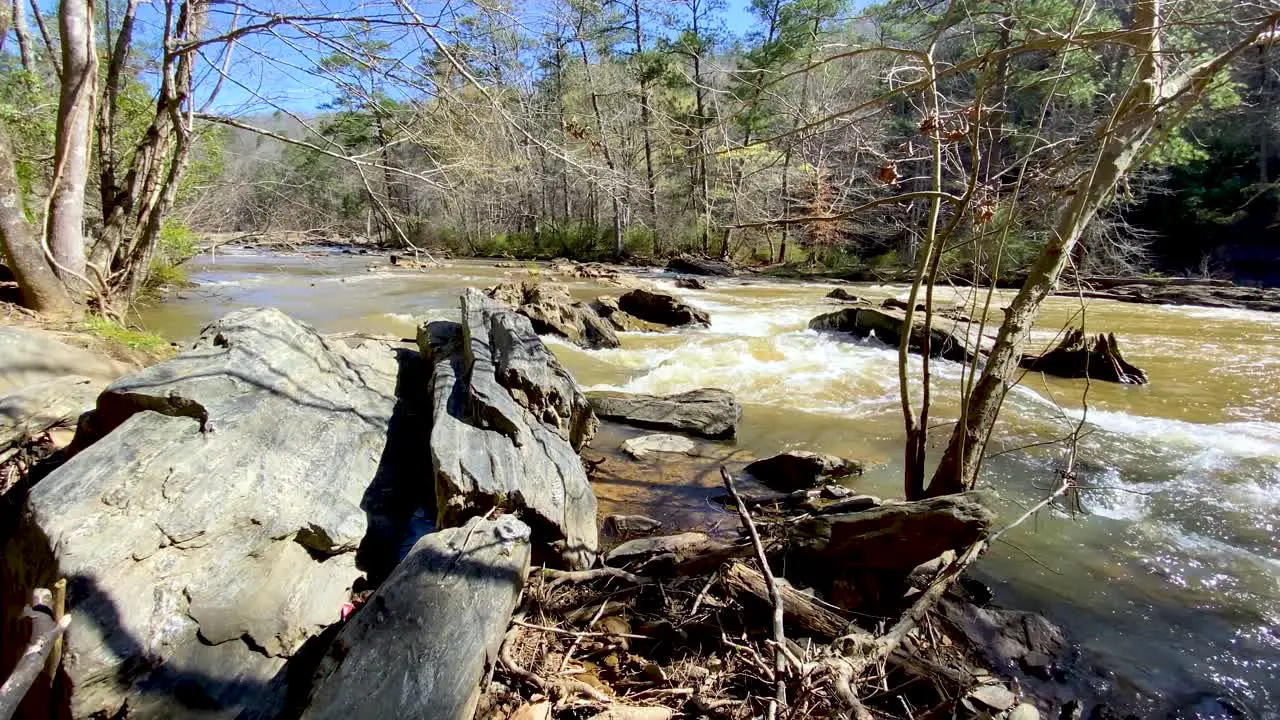 Fast-flowing river at Sweet Water Park in Atlanta