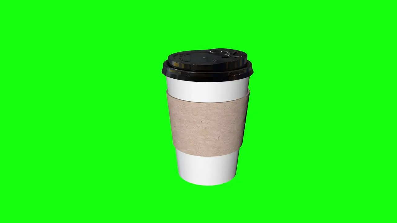 8 animations Glass coffee cup green screen