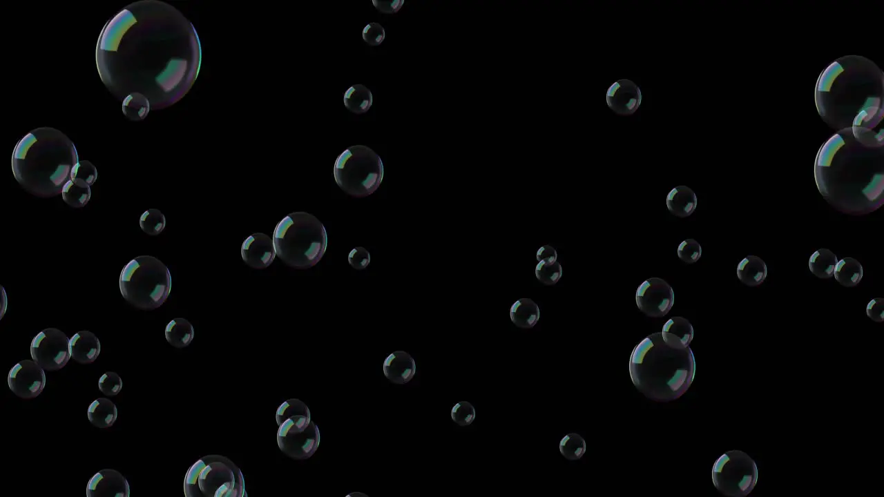 Soap bubbles generated from below and floating up