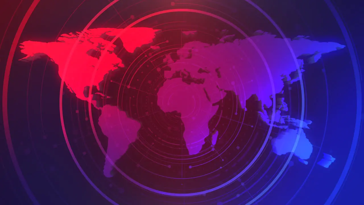 News intro graphic animation with circles and world map