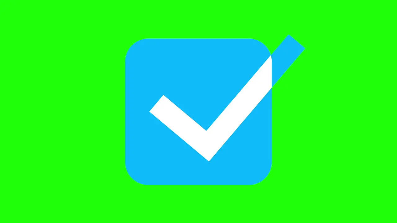 Checkbox check mark tick icon computer on green screen