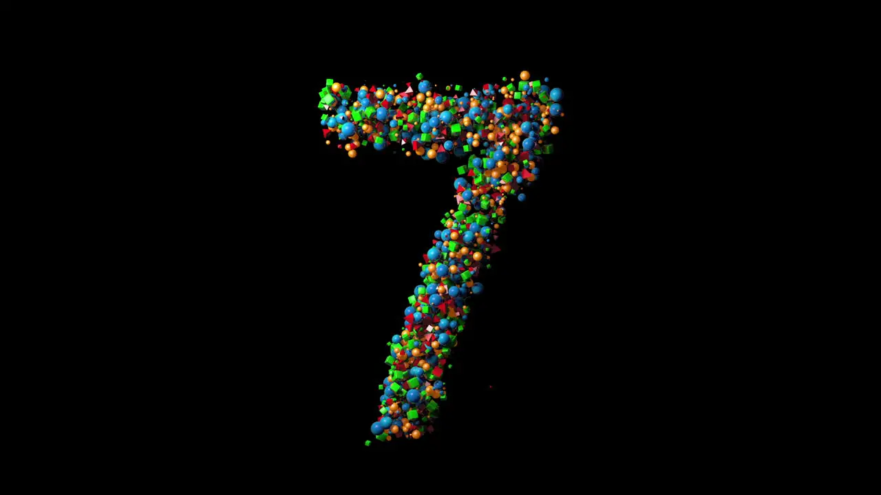 Ten to zero seconds countdown with colorful beads numbers