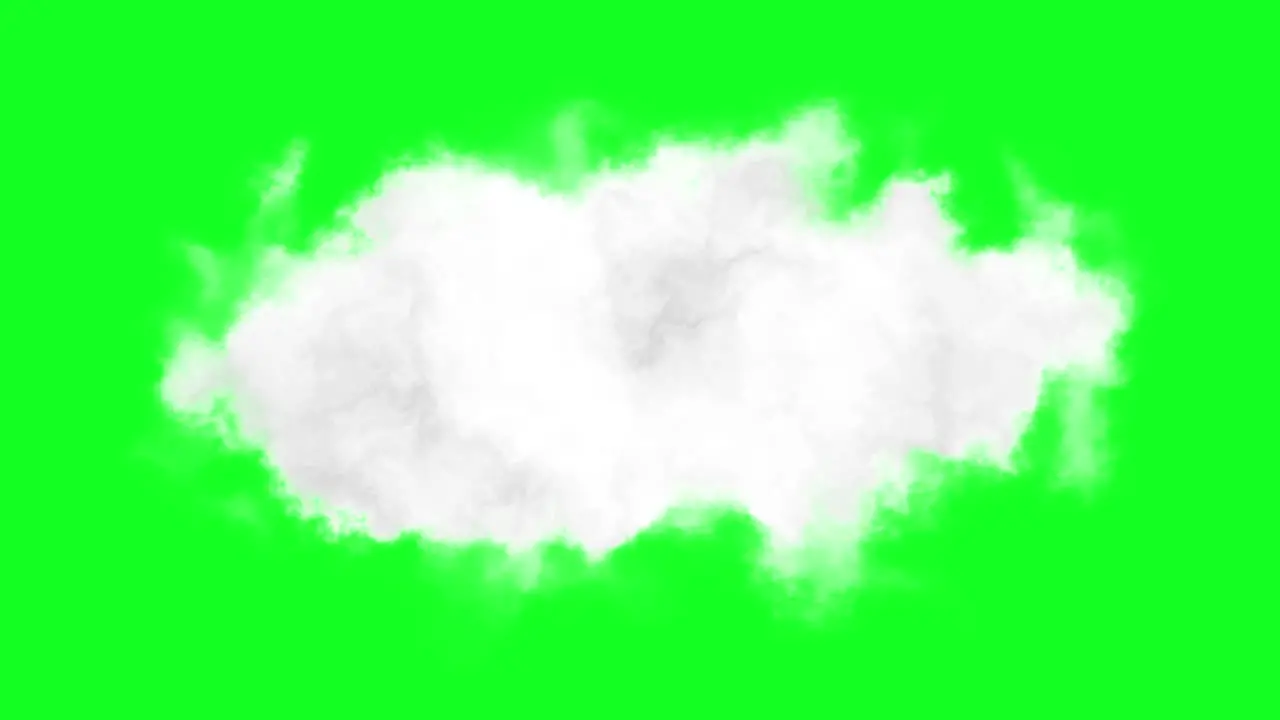 white Cloud on green screen chroma key