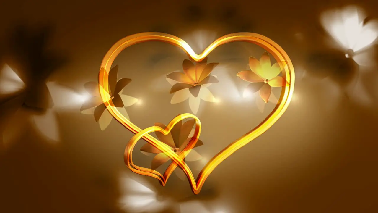 Gold Hearts and Flowers