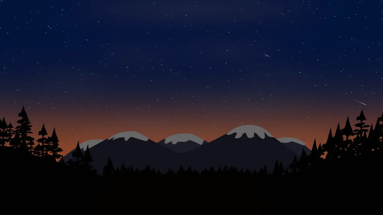 Cartoon animation background with forest and mountain 5