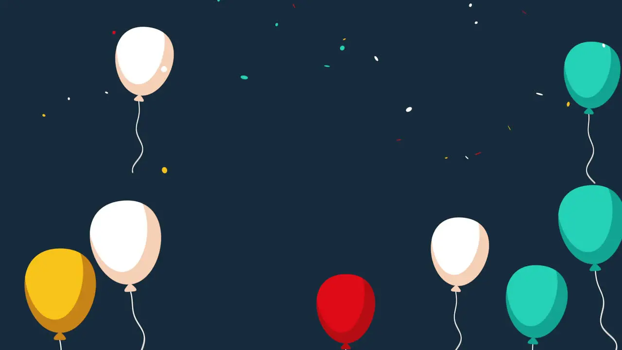 Animated closeup holiday background with balloons