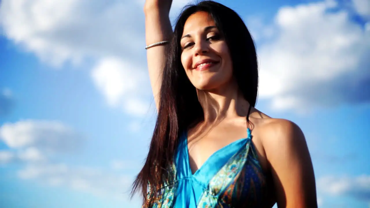 Woman on Beach Dancing 14