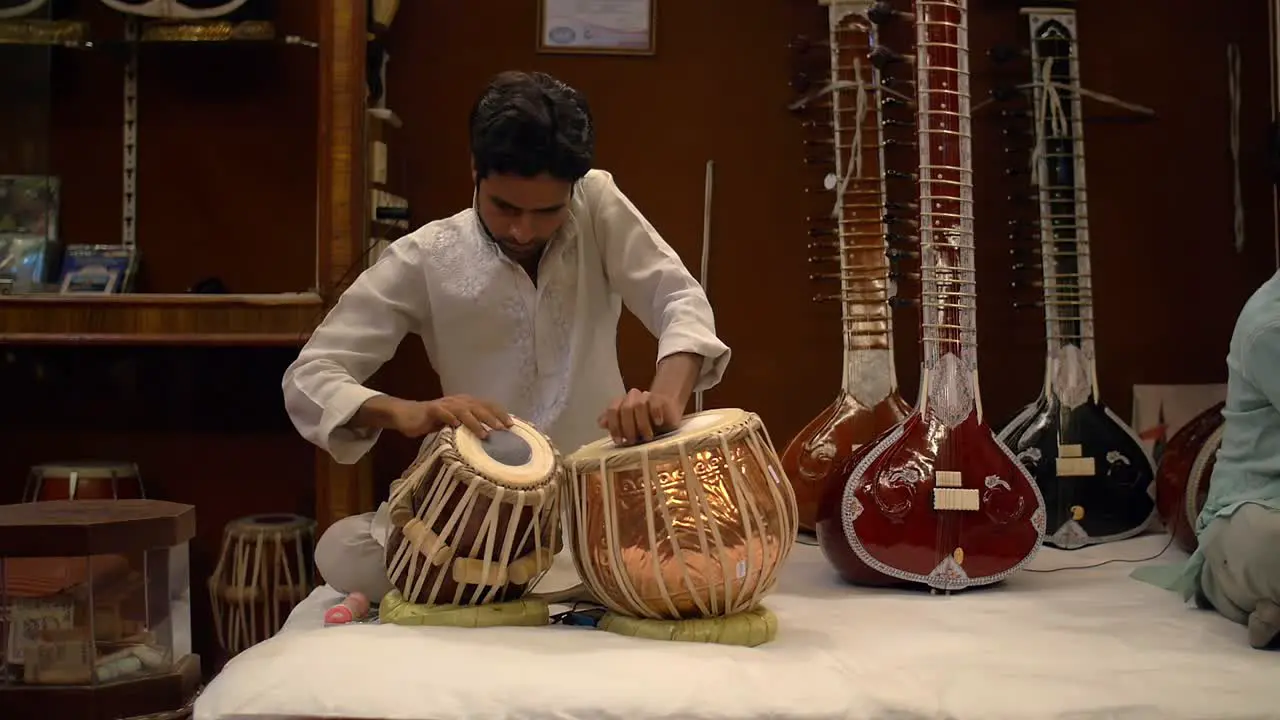 Indian Man Playing Tabla