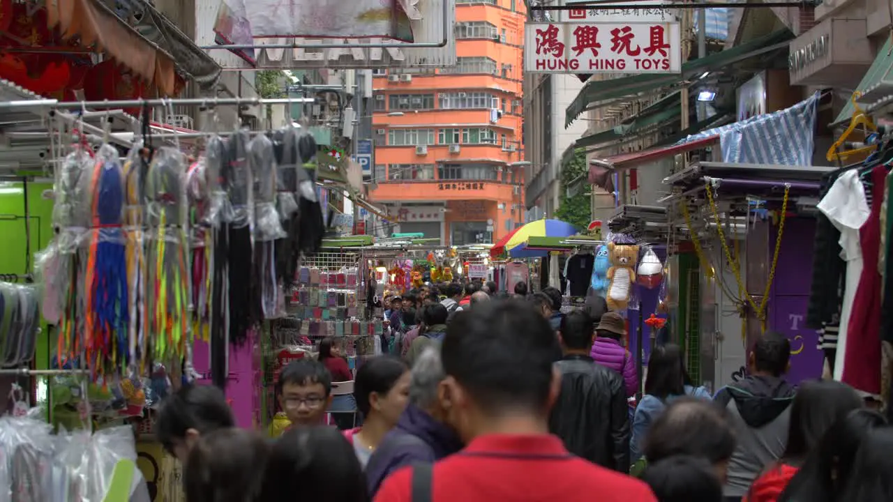 Busy Marketplace in Hong Kong