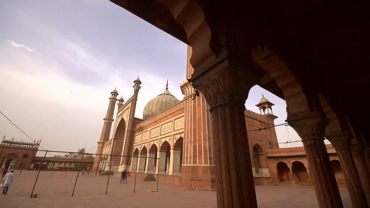 Panning Shot of Jama Masjid From Colonnade